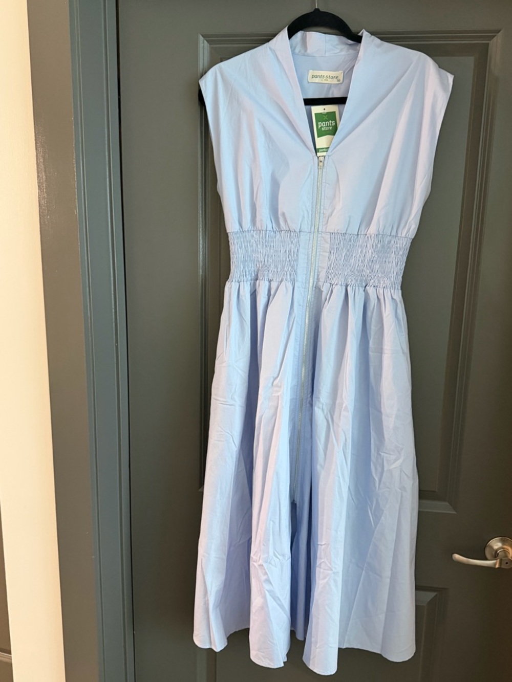 Light Blue Sleeveless Midi Dress